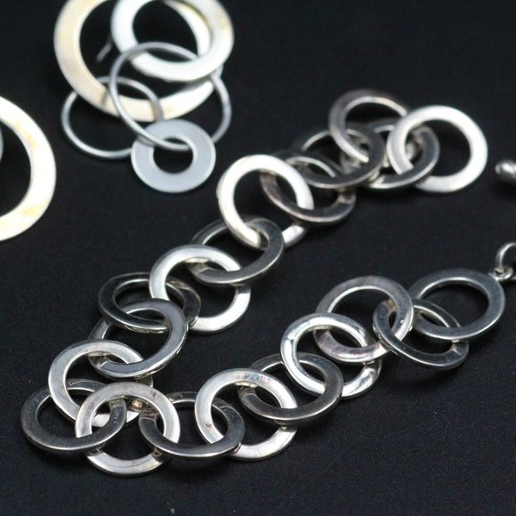 STERLING SILVER CA CANADA CIRCULAR NECKLACE SET - Picture 4 of 12